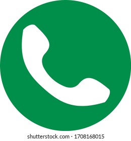 White raised handset icon in a green circle