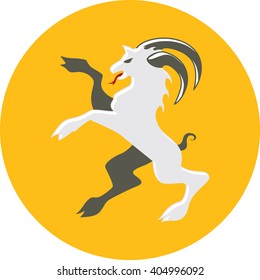 White ram emblem. Vector illustration