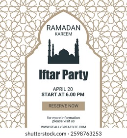 White Ramadan Iftar Party Poster Design