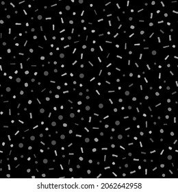 White Random Spot Confetti. Party Shape Background. Seamless Fashion Blob. Irregular Ink Dot Concept. Gray Bright Background Shape Black Pattern Cute Circle. Small Drop Curve Dot. Abstract Vector Dot.