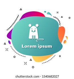 White Rat icon isolated on white background. Mouse sign. Abstract banner with liquid shapes. Vector Illustration