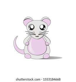 White rat a symbol of the new year. Talisman