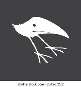 White raven on a dark background