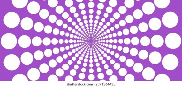 White rays from dots in the violet background
