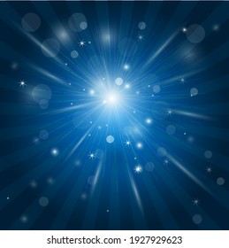 White rays, light glow effect - star burst with sparkles, vector