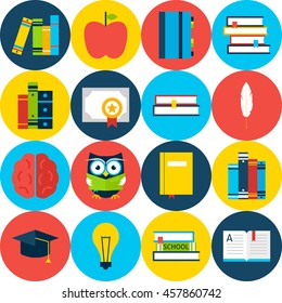 White Read Books Background. Flat Style Vector Pattern. Wisdom and Knowledge.