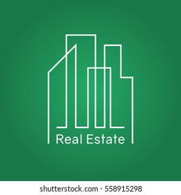 White Real Estate Vector Emblem Logo