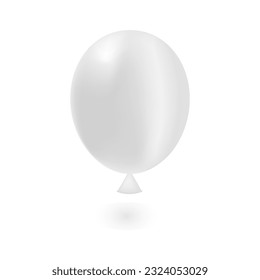 Globo 3D blanco realista que vuela en el aire.Un elegante añadido a su diseño, impresión, invitación, fondo o icono