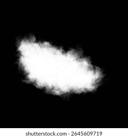 White realistic 3D vector isolated cloud on the transparent background.Vector set. Set of vector clouds, fog or smoke on an isolated transparent background. Cloud, smoke, fog png. Vector illustration.