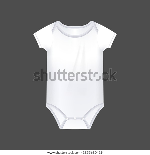 Download White Realistic Baby Bodysuit Mockup Newborns Stock Vector Royalty Free 1833680419