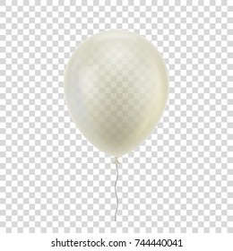 White realistic balloon. White ball isolated on a transparent background for designers and illustrators. Balloon as a vector illustration
