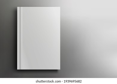 White realistic blank on gray background. Mockup for the presentation. Vector illustration.