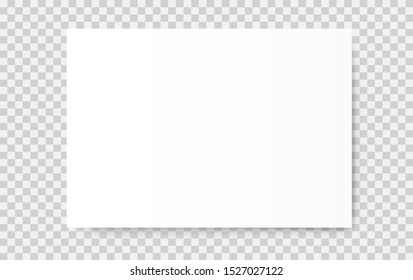 White realistic blank sheet of paper. Vector background