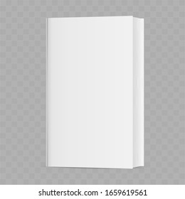 White realistic book isolated on a transparent background.
Vector illustration.