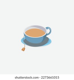 White realistic coffee and tea cup with smoke isolated on transparent background. 