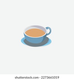 White realistic coffee and tea cup with smoke isolated on transparent background. 
