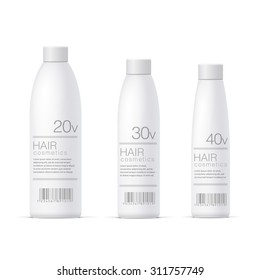 White Realistic Cosmetics bottle set. For cosmetics, ointments, cream, gel. Vector