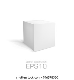 white realistic cube. vector elements for your design
