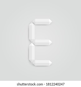 White realistic digital character with shadows, vector illustration