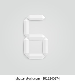 White realistic digital character with shadows, vector illustration