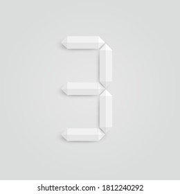 White realistic digital character with shadows, vector illustration
