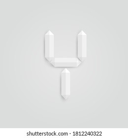 White realistic digital character with shadows, vector illustration