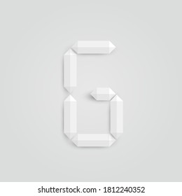 White realistic digital character with shadows, vector illustration