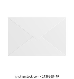 White realistic  envelope isolated on white background
