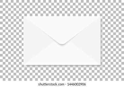 White realistic envelope on a transparent background. Letter.