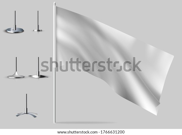 White Realistic Flags Mockups White Flag Stock Vector (royalty Free 