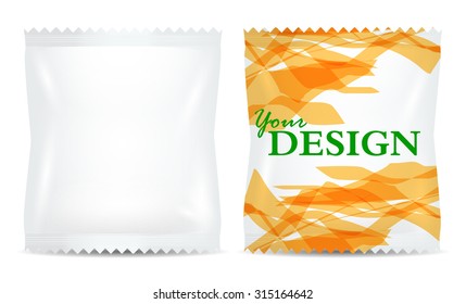 white realistic foil snack
