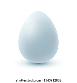 White realistic icon egg on the light background.Vector eps 10