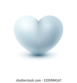 White realistic icon heart on the light background. Vector eps 10