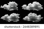White realistic isolated steam or cloud on black background Vector