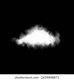 White realistic isolated steam or cloud on transparent background. Cloud, nature sky or food smoke symbol. Weather element or pattern art. Cloud texture, fire smoke wave, foggy nature. Cloud png