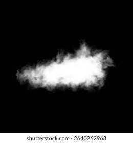 White realistic isolated steam or cloud on transparent background. Cloud, nature sky or food smoke symbol. Weather element or pattern art. Cloud texture, fire smoke wave, foggy nature. Cloud png
