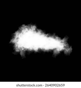White realistic isolated steam or cloud on transparent background. Cloud, nature sky or food smoke symbol. Weather element or pattern art. Cloud texture, fire smoke wave, foggy nature. Cloud png