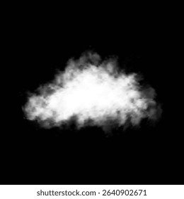 White realistic isolated steam or cloud on transparent background. Cloud, nature sky or food smoke symbol. Weather element or pattern art. Cloud texture, fire smoke wave, foggy nature. Cloud png