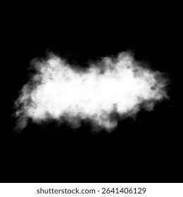 White realistic isolated steam or cloud on transparent background. Cloud, nature sky or food smoke symbol. Weather element or pattern art. Cloud texture, fire smoke wave, foggy nature. Cloud png