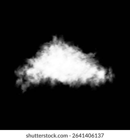 White realistic isolated steam or cloud on transparent background. Cloud, nature sky or food smoke symbol. Weather element or pattern art. Cloud texture, fire smoke wave, foggy nature. Cloud png