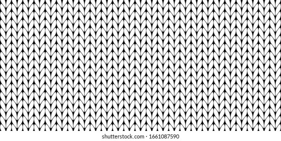 White realistic knit wool texture vector seamless pattern Fabric knited sign  Knitting textured background banner for cloth Handmade woolen line clothing fashion border ornament Textile weaving style