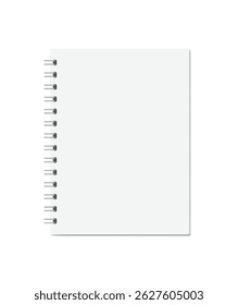 White realistic notebook closed with shadows