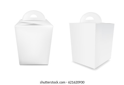 White Realistic paper packaging  for sweets and gifts.