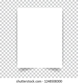 White realistic paper page. Vector illustration .