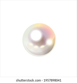 white realistic pearl vector art