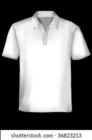 White realistic polo shirt design template with mesh