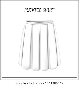White realistic skirt on a white background. Isolated 3d object. Clothing.