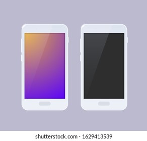 White Realistic Smartphone . Isolated Vector Elements