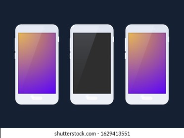 White Realistic Smartphone . Isolated Vector Elements