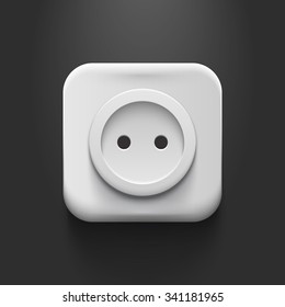 White realistic socket on dark background
